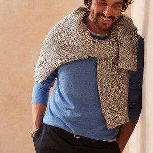 Banana Republic Livorno Silk-Linen Rolled Edge Sweater